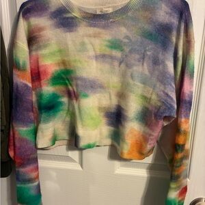 Pilcro Pastel Tie-Dye Crewneck Sweater